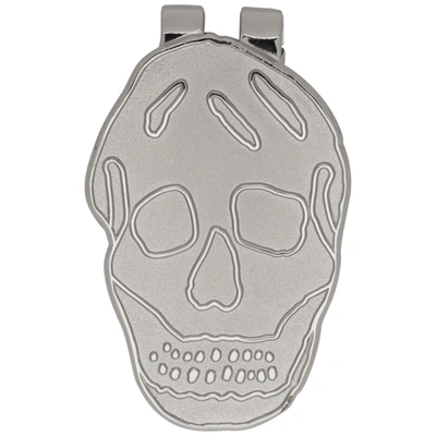 Alexander Mcqueen Silver Skull Money Clip In 1208 Sivler