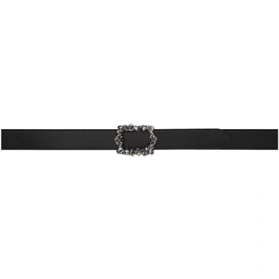 Alexander Mcqueen Reversible Black & Brown 3d Skull Belt In Black/tawny Brown