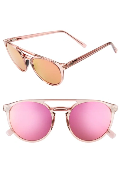 Maui Jim Ah Dang! 52mm Polarizedplus2 Flat Top Sunglasses In Transparent Pink/ Maui Sunrise