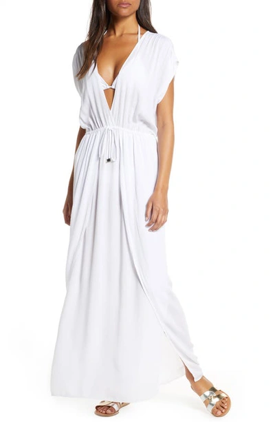 Elan Wrap Maxi Cover-up Dress In White