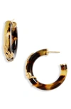 Gas Bijoux Small Cobra Hoop Earrings In Multi/ Brown