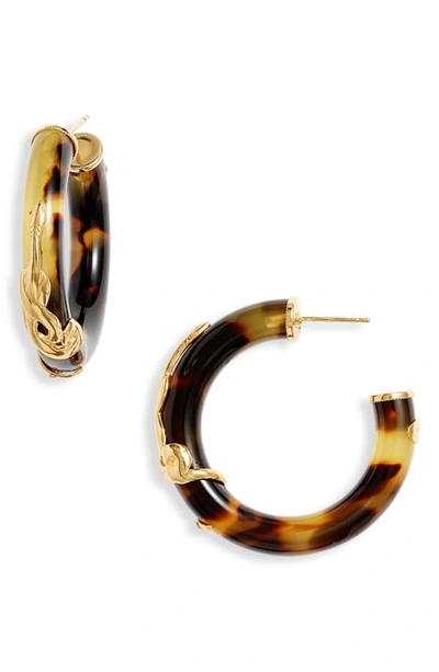 Gas Bijoux Small Cobra Hoop Earrings In Multi/ Brown