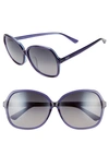 Maui Jim Taro 59mm Polarizedplus2® Round Sunglasses In Navy W/ Light Blue/ Grey
