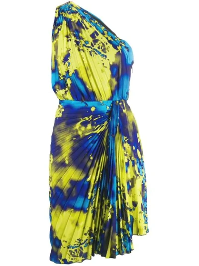 Msgm One Shoulder Dress In Yellow