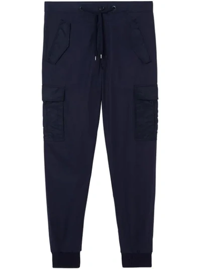 Burberry Cotton Tapered Cargo Trousers In Blue