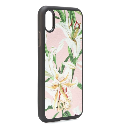 Dolce & Gabbana Floral Leather Iphone Xr Case In Pink