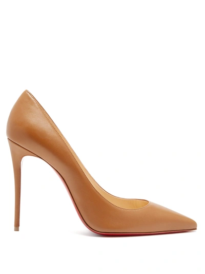 Christian Louboutin Kate 100 Leather Pumps In Tan