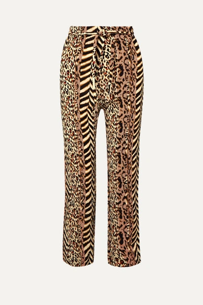 Nanushka Luma Paneled Printed Crinkled-voile Straight-leg Pants In Multi