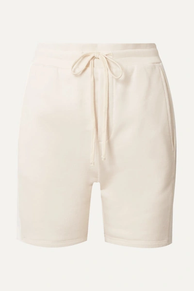 Twenty Montreal Pride Satin-trimmed French Cotton-blend Terry Shorts In Cream