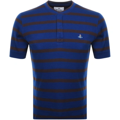Vivienne Westwood Pique Stripe T Shirt Blue