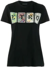 Etro Card Printed Logo Cotton Jersey T-shirt In Black