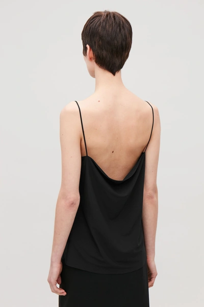 Cos Jersey Top With Narrow Straps In Black