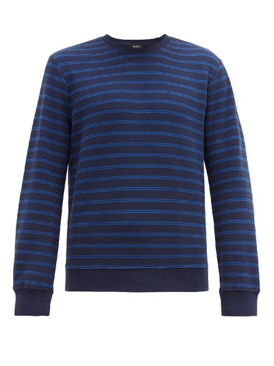 Apc Marceau Cotton Loop-back Sweatshirt In Blue