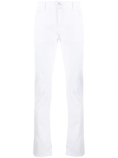 Jacob Cohen Slim Cotton Linen-blend Jeans In White