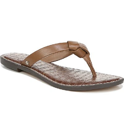 Sam Edelman Giles Napa Leather Thong Sandals, Brown In Saddle Nappa Leather