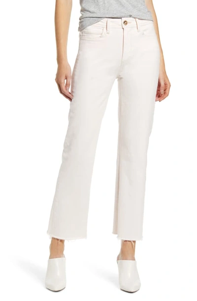 Paige Atley Ankle Flare Jeans With Raw Hem In French Rose
