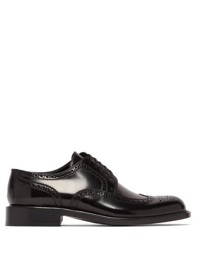 Saint Laurent Men's Army 20 Leather Brogue Derby Shoes In Black