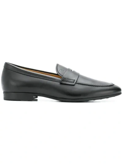 Tod's Men's Slim Mocassino Leather Loafers In Black