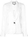 Alexis Vaska Slit Single-button Blazer In White