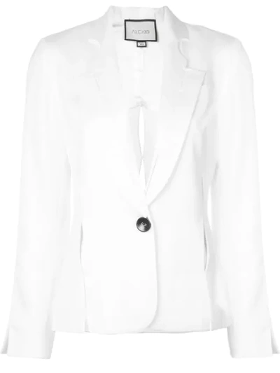 Alexis Vaska Slit Single-button Blazer In White