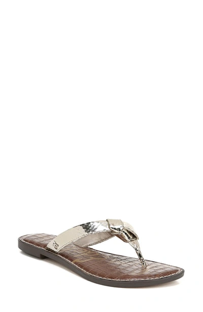 Sam Edelman Giles Metallic Leather Thong Sandals In Jute Faux Leather
