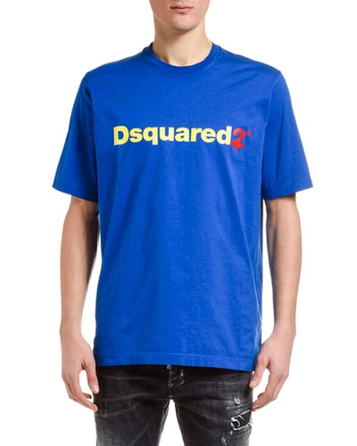 Dsquared2 Men's D2 Logo Short-sleeve T-shirt In Light Blue