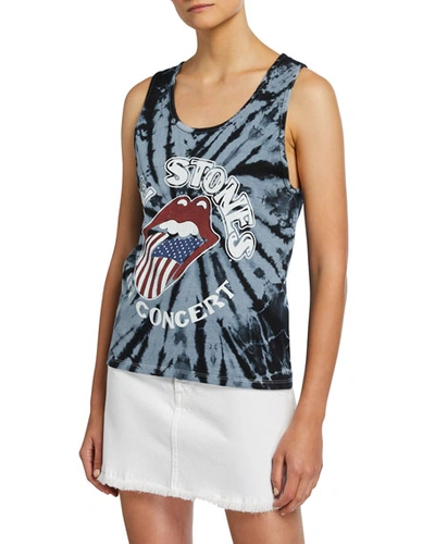 Alice And Olivia Bara Muscle Tank In Black Pattern