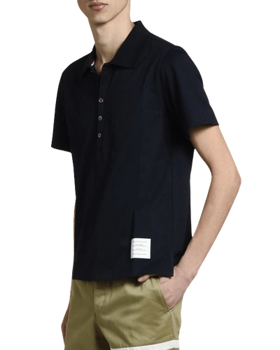 Thom Browne Men's Relaxed-fit Polo Shirt In Navy