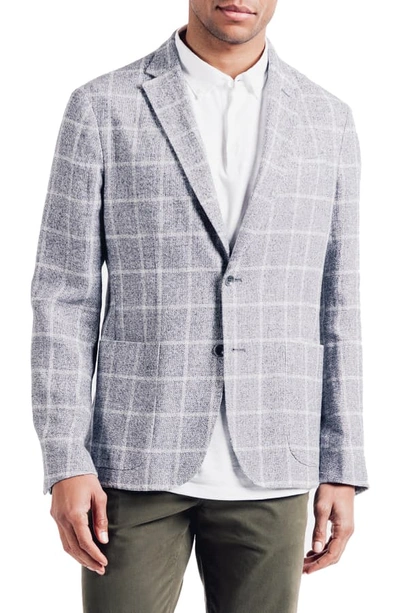 Good Man Brand Downtown Slim Fit Linen Blend Windowpane Sport Coat In Grey