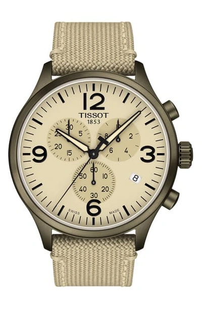 Tissot T-sport Xl Chonograph Nylon Strap Watch, 45mm In White/white