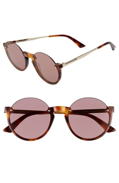 Mcq By Alexander Mcqueen 53mm Semi Rimless Round Sunglasses - Medium Havana/ Pink