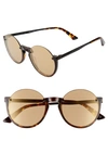 Mcq By Alexander Mcqueen 53mm Semi Rimless Round Sunglasses - Spotted Yellow Havana/ Yellow