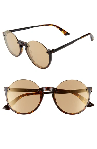 Mcq By Alexander Mcqueen 53mm Semi Rimless Round Sunglasses - Spotted Yellow Havana/ Yellow