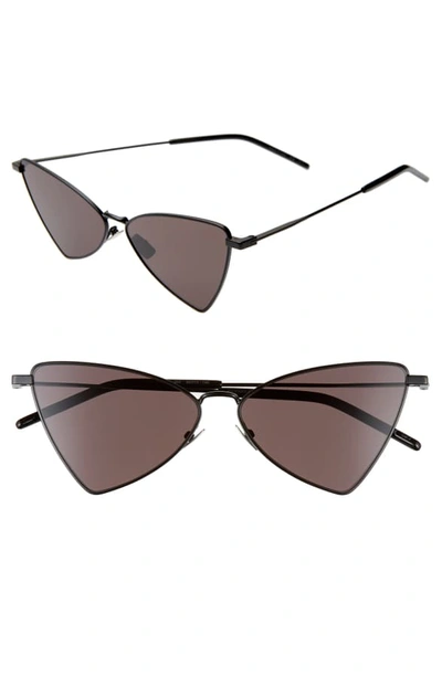 Saint Laurent Jerry 58mm Angular Sunglasses In Black/ Black