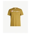 Champion Logo-embroidered Cotton-jersey T-shirt In Khaki