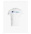Champion Logo-embroidered Cotton-jersey T-shirt In White