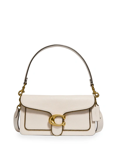 Coach Tabby Shoulder Bag 26 With Beadchain In White In Brass/chalk
