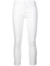 Mother Cropped Skinny Jeans In White