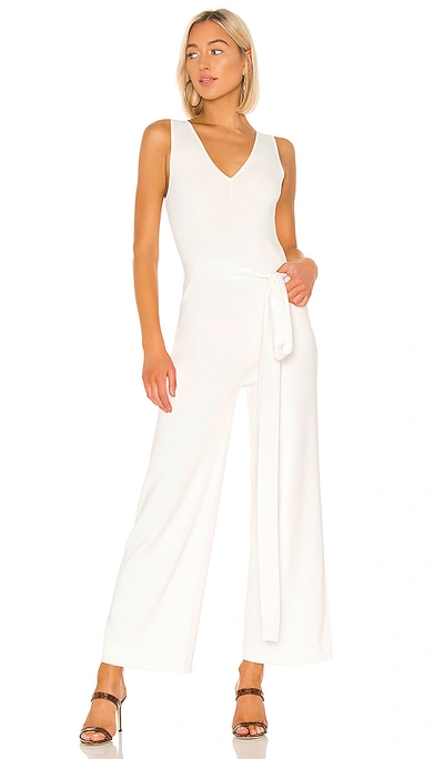 Theory Wide-leg Knit Jumpsuit In White