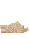 Carrie Forbes Karim Raffia Flatform Sandals In Natural