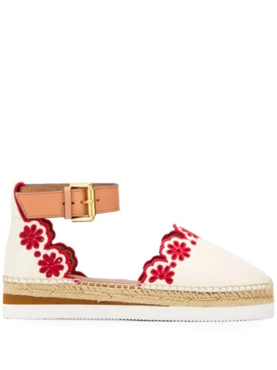 See By Chloé Broderie Anglaise Espadrilles In White