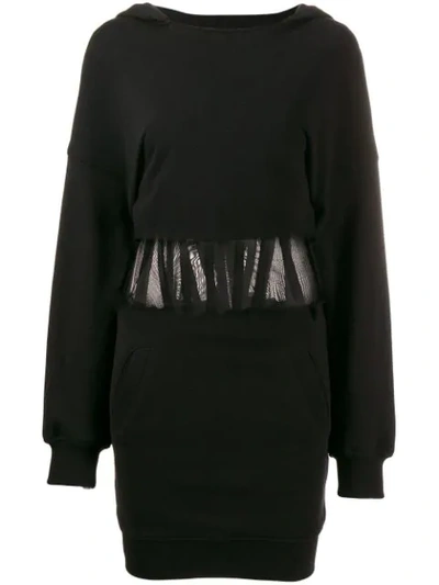 Rta Bailey Corset Sweatshirt Dress In Black
