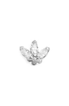 Maria Tash Engraved Diamond Lotus Stud Earring In White Gold