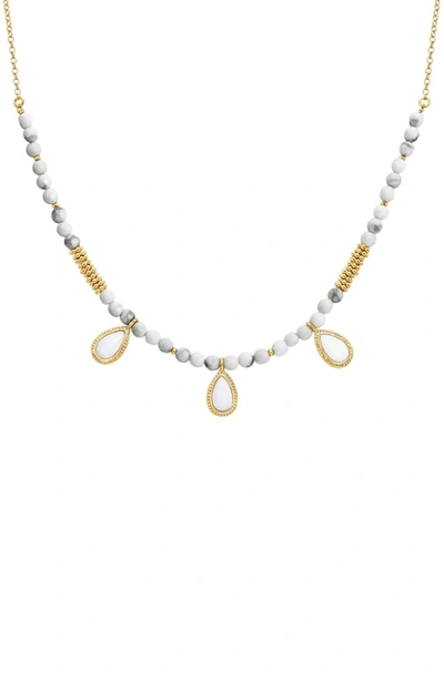 Anna Beck Howlite Frontal Necklace In Gold/ Howlite/ White Agate
