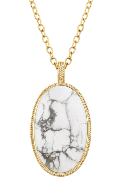 Anna Beck Howlite Pendant Necklace In Gold/ Howlite/ White Agate