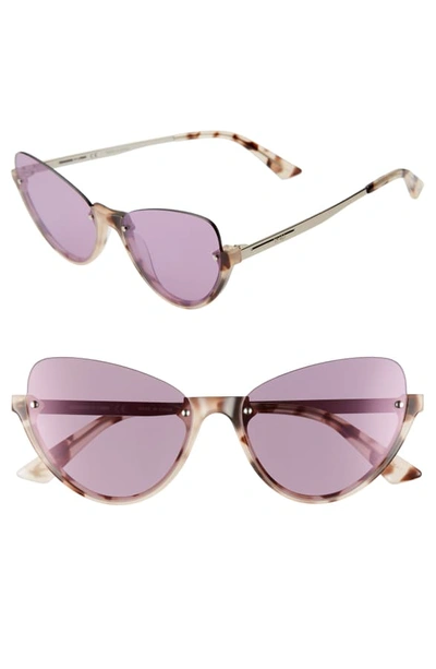 Mcq By Alexander Mcqueen 56mm Semi Rimless Cat Eye Sunglasses - Spotted Nude Havana/ Pink