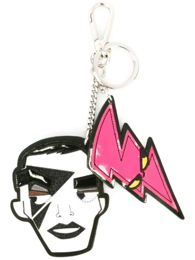 Dsquared2 'punk' Face Dual Keyring In Fuchsia