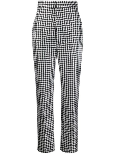 Haider Ackermann Houndstooth High-waisted Trousers In Black