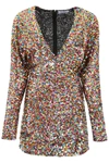 Attico Balloon Sleeve Sequinned Mini Dress In Multi