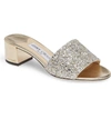 Jimmy Choo Joni Slide Sandal In Champagne Glitter